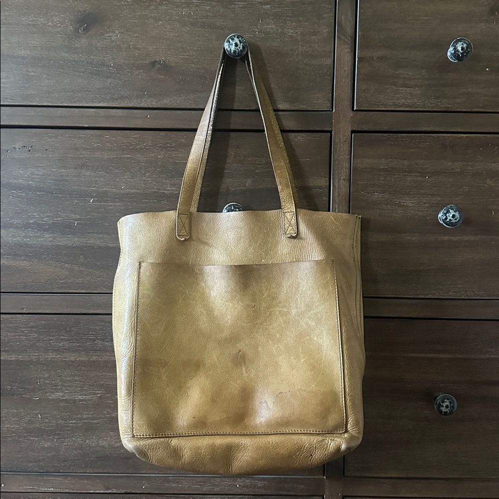 Madewell The Medium Transport Tote Leather Book Laptop Bag Detachable Strap